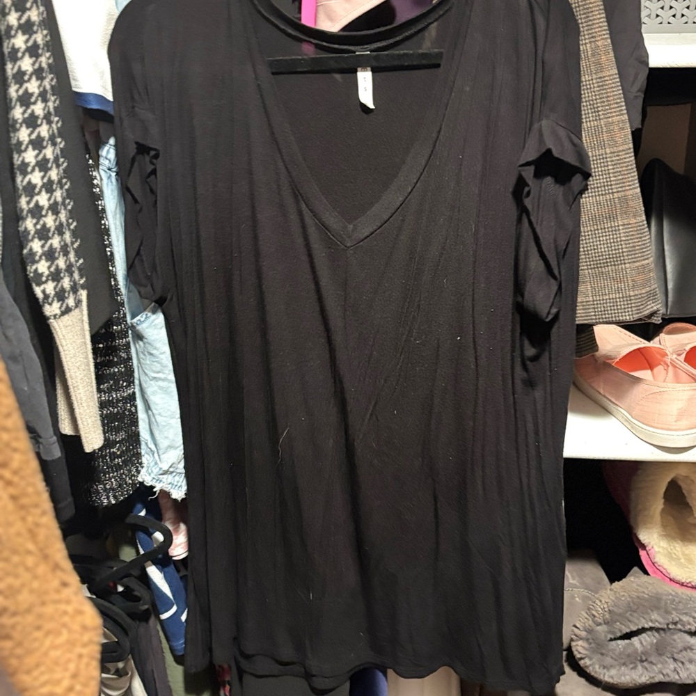 MTS Bamboo Classic Black V-Neck Tee
